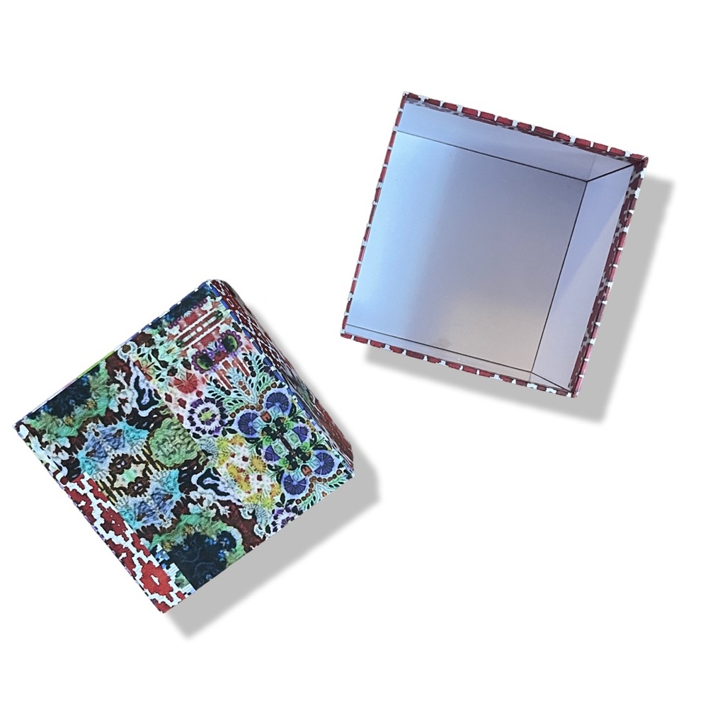 Funky Multicolored Storage Box 4.5” x 4.5” - Poetic Wanderlust by Tracy Porter